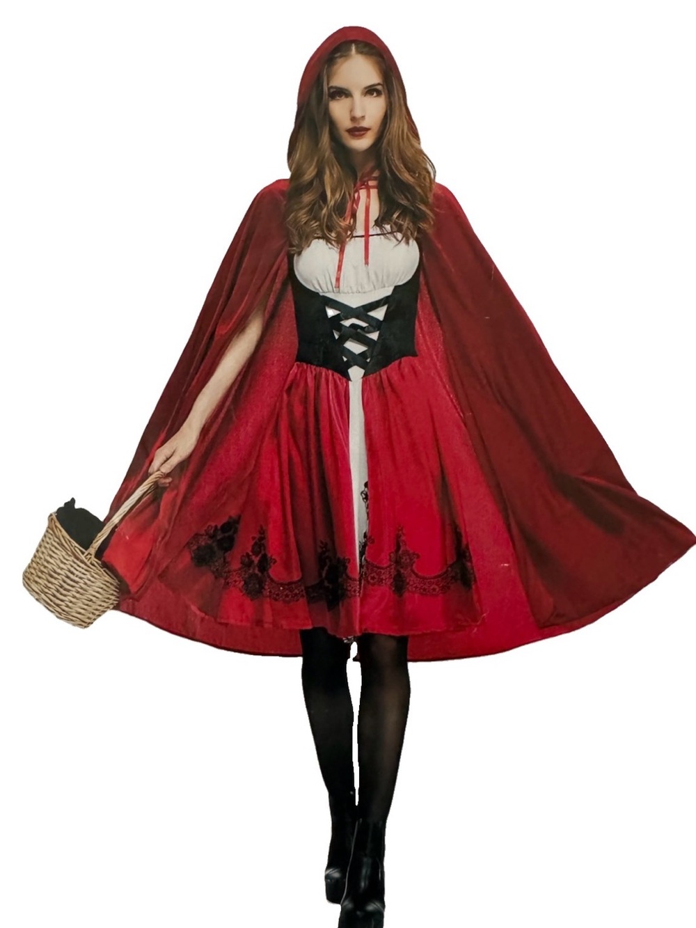 Womens Little Red Riding Hood Costume Size XS Dress Red Cape Cosplay Pre Owned